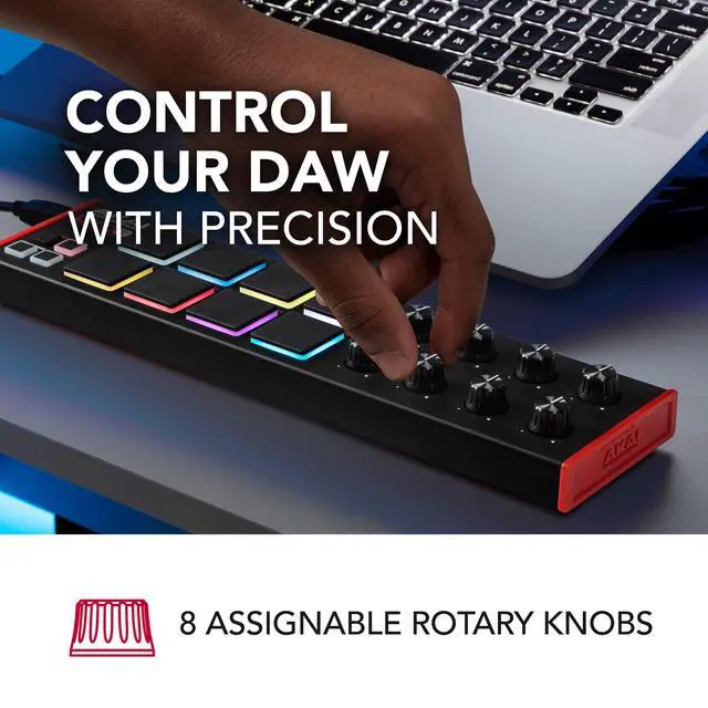 Alt view image 3 of 7 - LPD8 - USB MIDI Controller with 8 Responsive RGB MPC Drum Pads for Mac and PC, 8 Assignable Knobs and Music Production Software