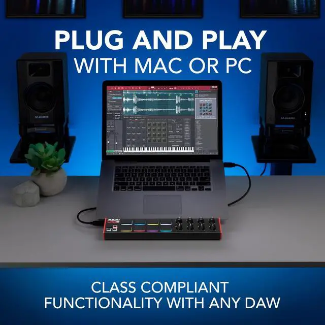 Alt view image 5 of 7 - LPD8 - USB MIDI Controller with 8 Responsive RGB MPC Drum Pads for Mac and PC, 8 Assignable Knobs and Music Production Software