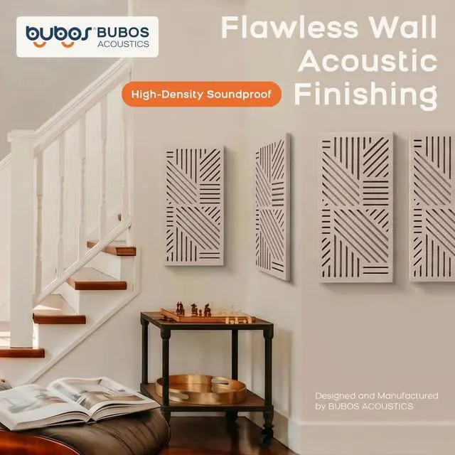 Alt view image 2 of 7 - 4 Pcs Decor Acoustic Panel 23.6x11.8" Self Adhesive Acoustic Wall Art | Peel and Stick Composite Acoustic Wall Panels, 1.18" Thick 3D Decorative Art Panels for Home Studio Office Living Room
