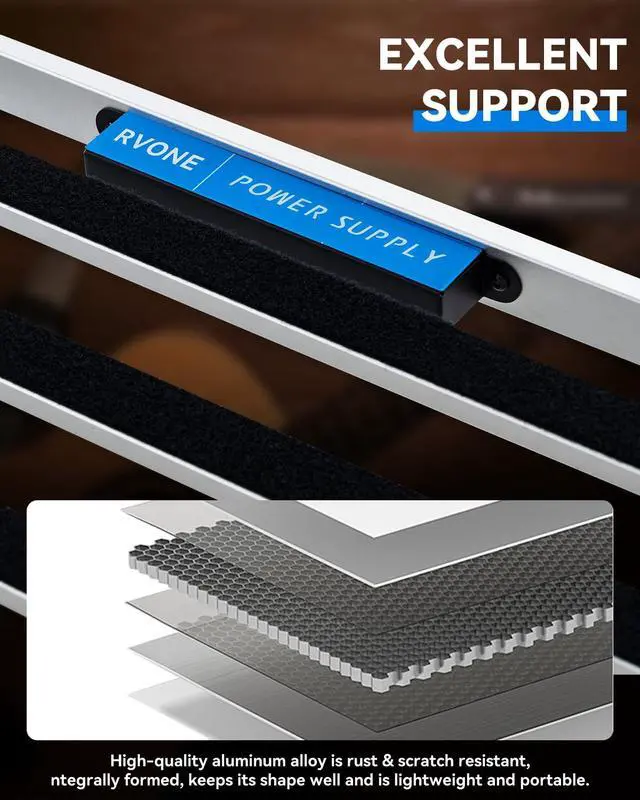 Alt view image 2 of 7 - Guitar Pedal Board with Built-in Power Supply, Aluminum Alloy Portable Pedalboard with Bag, Pedal Cables, Hook&Loop (19.09x12.16")