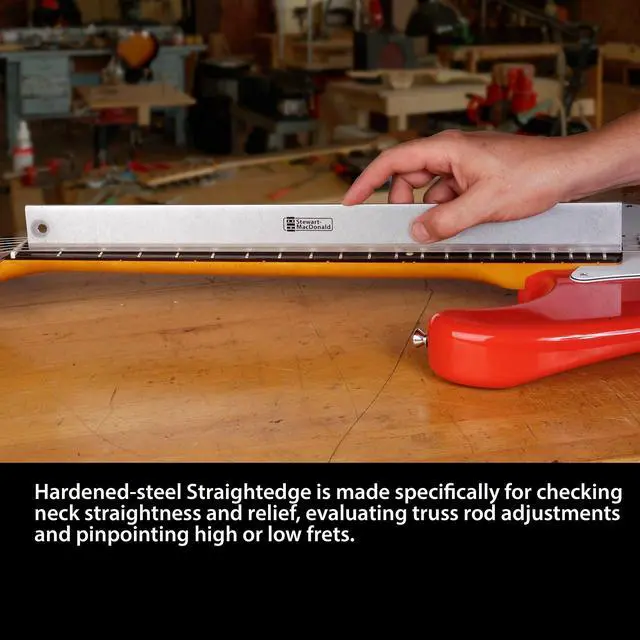 Alt view image 3 of 6 - Basic Guitar Setup Kit, Inches, 3-Piece Luthier Tools | String Action Gauge, 18 Inch Precision Straightedge and 9 Understring Radius Gauges, Accurate Easy to Read Guitar Tools