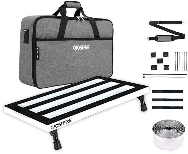 Main image of Ghost Fire Guitar Pedal Board Aluminum Alloy 1.76IB Super light Effect Pedalboard 19.8''x11.5'' with Carry Bag,SPL-04 White