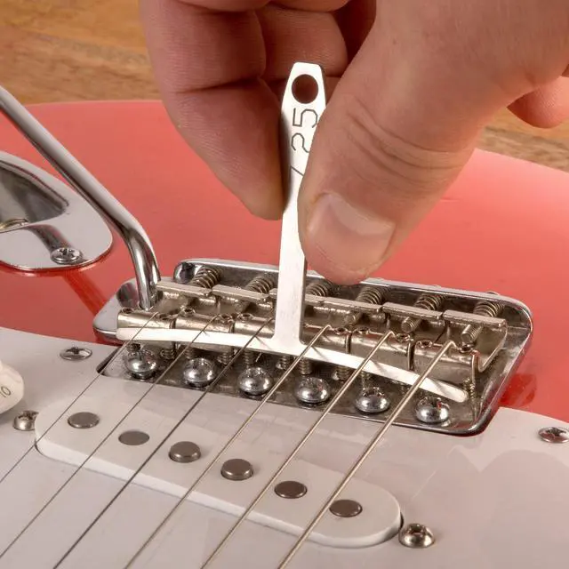 Alt view image 5 of 6 - Basic Guitar Setup Kit, Inches, 3-Piece Luthier Tools | String Action Gauge, 18 Inch Precision Straightedge and 9 Understring Radius Gauges, Accurate Easy to Read Guitar Tools