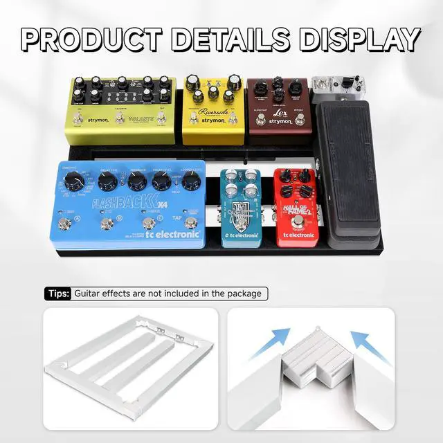 Alt view image 4 of 7 - Ghost Fire Guitar Pedal Board Aluminum Alloy 1.76IB Super light Effect Pedalboard 19.8''x11.5'' with Carry Bag,SPL-04 White