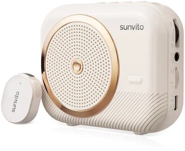 Main image of Voice Amplifier for Teachers, Portable Bluetooth Speaker with Wireless Lavalier Microphone, Rechargeable Personal PA System for Classroom, Training, Meetings, Tour Guides, Yoga
