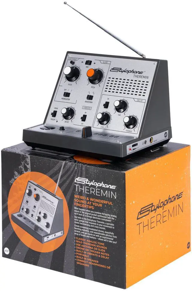 Main image of Theremin Award-Winning Portable Touch-Sensitive Synthesizer with Retro Analog Sound, Built-In Speaker, Delay & Vibrato Effects, Slider Control, Compact Battery-Powered Design