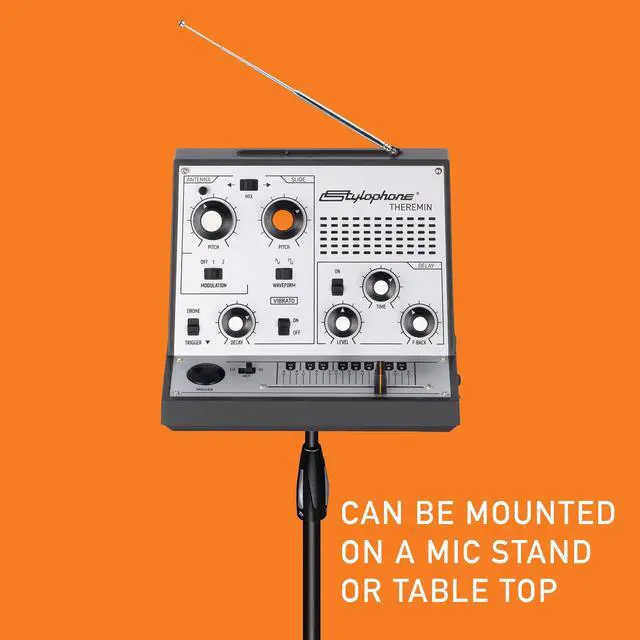 Alt view image 4 of 7 - Theremin Award-Winning Portable Touch-Sensitive Synthesizer with Retro Analog Sound, Built-In Speaker, Delay & Vibrato Effects, Slider Control, Compact Battery-Powered Design