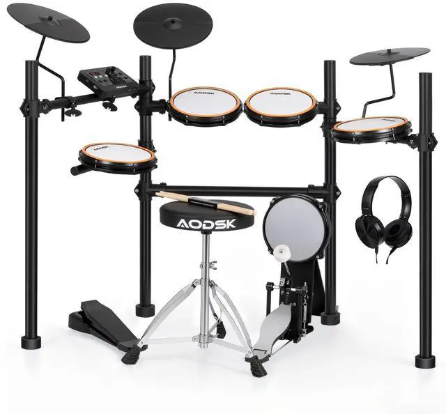 Main image of Electric Drum Set with Quiet Mesh Pads,Electronic Drum for Beginner,USB MIDI,Throne,Headphones,Sticks, Included 40 Kits and 450 Sounds