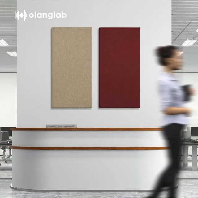 Alt view image 7 of 7 - Sound Acoustic Panels 2 Pack, 24''x48'' Fiberglass Acoustic Wall Panels 2'' Thick, Large Sound Proof Panels for Walls (Burgundy)