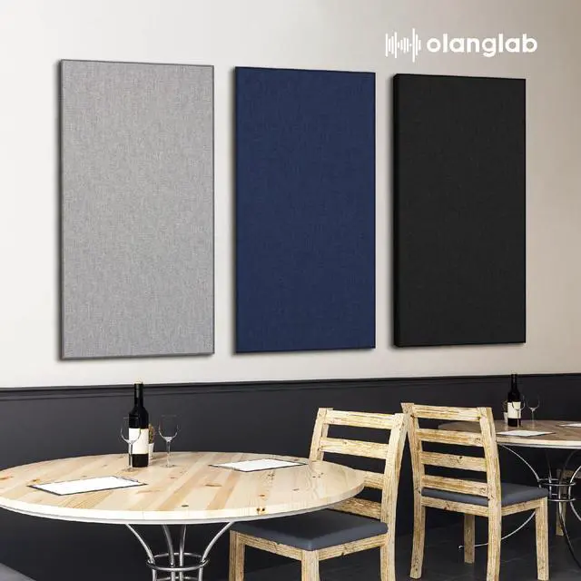 Alt view image 7 of 7 - Sound Absorbing Acoustic Wall Panels 2 Pack, 2'' 24''x48'' Fiberglass Sound Dampening Panels, Large Fabric Wrapped Sound Proof Panels for Walls (Navy)