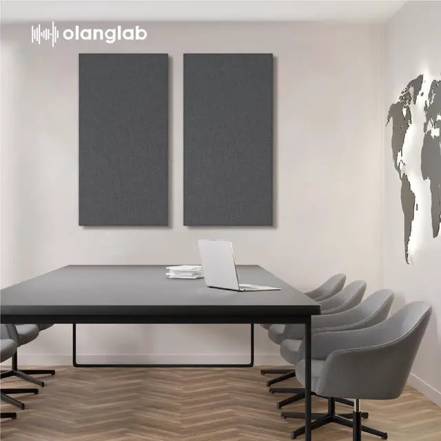 Alt view image 3 of 7 - Sound Acoustic Panels 2 Pack, 24''x48'' Fiberglass Acoustic Wall Panels 2'' Thick, Large Sound Proof Panels for Walls (Dark Grey)