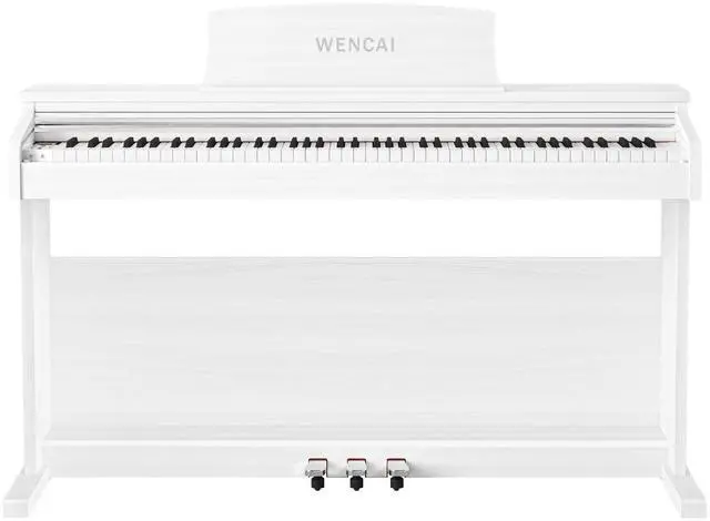 Main image of 88 Keys Digital Piano Hammer Action Weighted Keyboard, White | Full Size Upright Electric Piano, Wooden Electronic Piano with Color Display for Beginner Professional, 3 Pedals