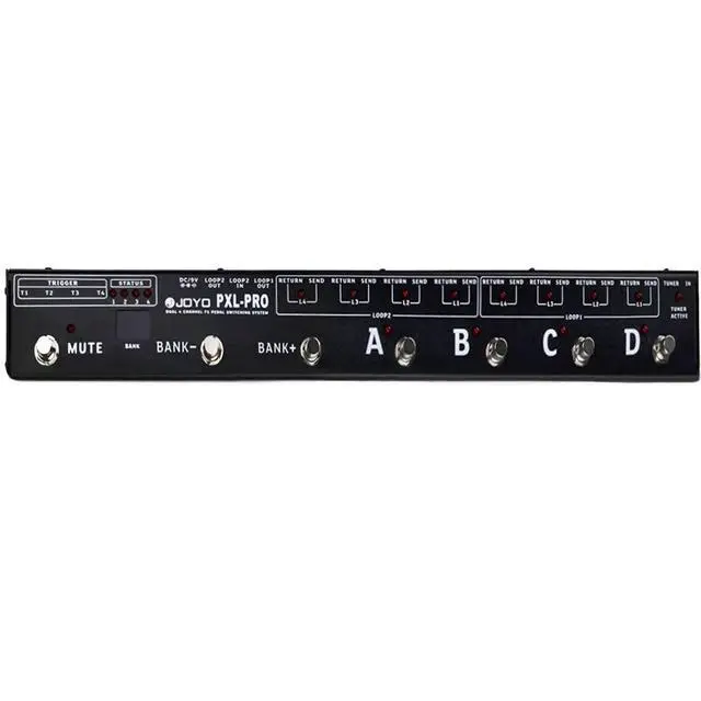 Alt view image 2 of 4 - PXL-PRO Foot Pedal Controller Dual 4-Channel 8 Loop Programmable Pedal Switcher with Mute Switch and Buffered Bypass (Black)