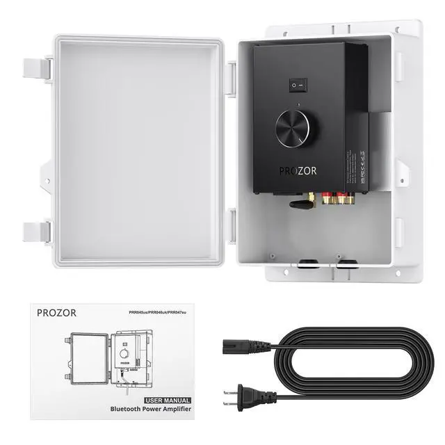 Alt view image 7 of 7 - Bluetooth 5.0 Power Amplifier for Outdoor Speakers, 200W+200W Stereo Amplifier, TPA3221 2 Channel amp Waterproof Mounting Box Supports Speakers