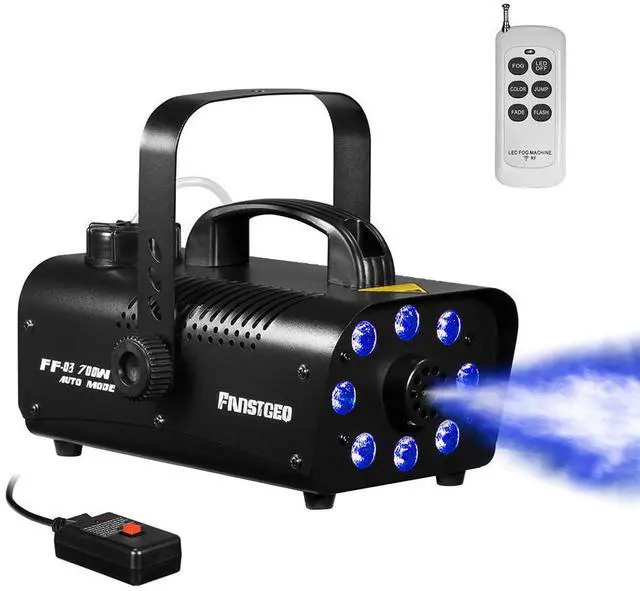 Main image of 700W Fog Machine with 8 LED Lights, Wireless Remote Smoke Machine | 3 Light Modes, Manual/Auto Control, Fast Preheat, Safe Overheat Protection for Halloween Party Stage