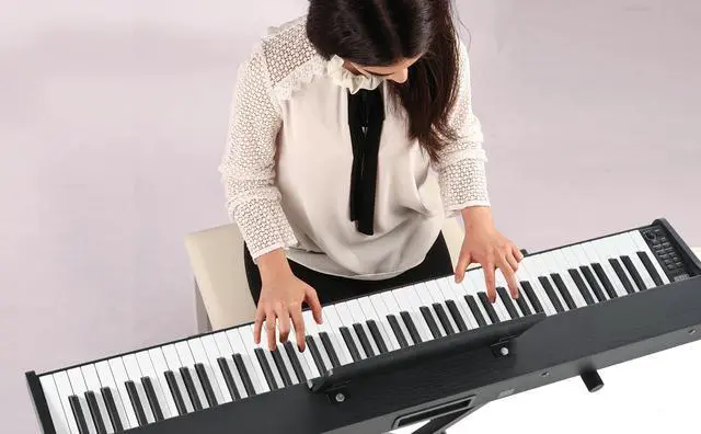 Alt view image 6 of 7 - Digital Piano 88 Key Weighted with Piano Bench, 88 Key Full Size Semi Weighted Keyboard Piano, Electronic Piano for Beginner,with Adjustable Stand,Carrying Case,Sustain Pedal,Headphone (Black)