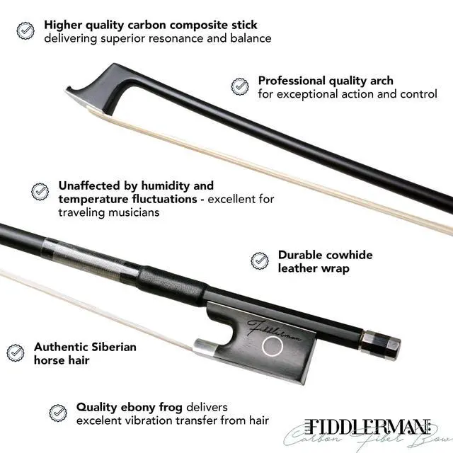 Alt view image 2 of 6 - Carbon Fiber Violin Bow 1/2
