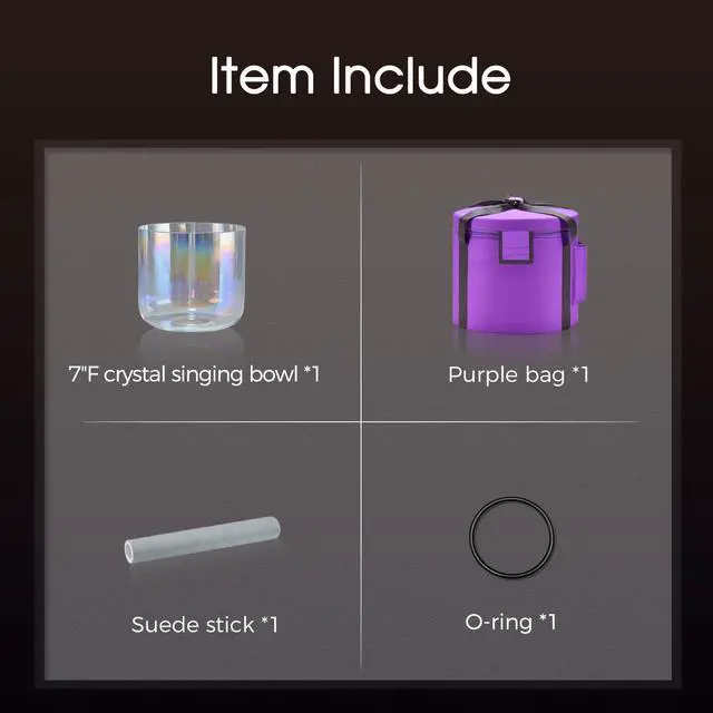 Alt view image 5 of 6 - 440HZ 7 inch F Note Cosmic Light Clear Quartz Crystal Singing Bowl | Sound Meditation,Mindfulness,Relaxation, Includes Case Bags and Rubber Mallets
