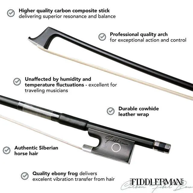 Alt view image 2 of 5 - Carbon Fiber Violin Bow 1/4