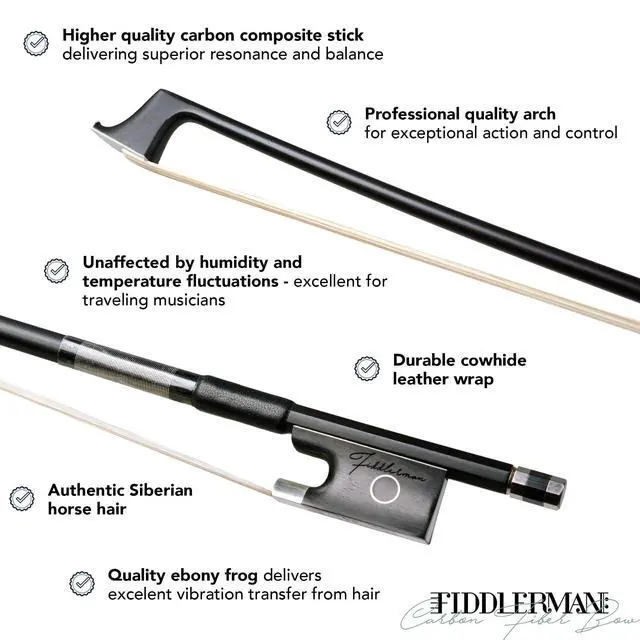 Alt view image 2 of 6 - Carbon Fiber Violin Bow 3/4