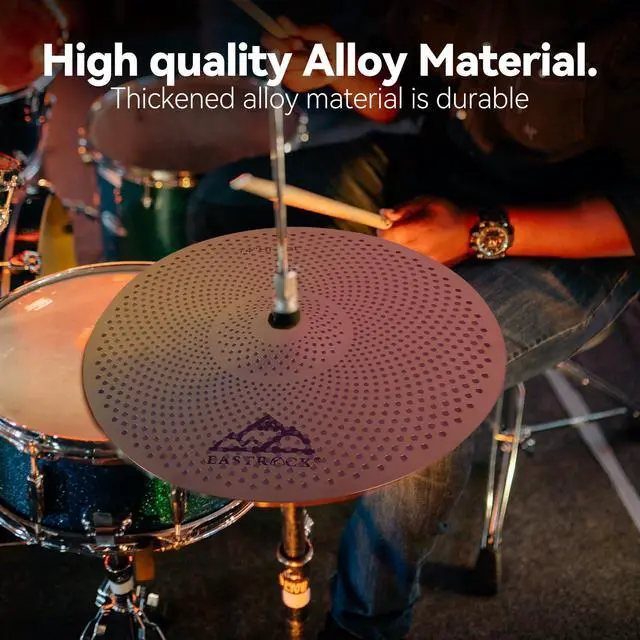 Alt view image 5 of 7 - 5 Pieces Low Volume Cymbal Pack with Cymbal Bag and Felts,Golden | Cymbals for Drum Set (14"Hi-hat+16"Crash+18"Crash+20"Ride)