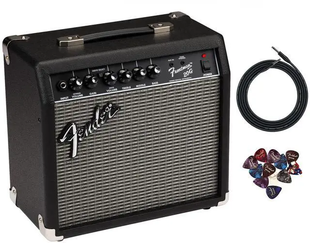 Main image of Frontman 20G Guitar Combo Amplifier - Black Bundle with Cable and Austin Bazaar Exclusive 12-Pack Picks