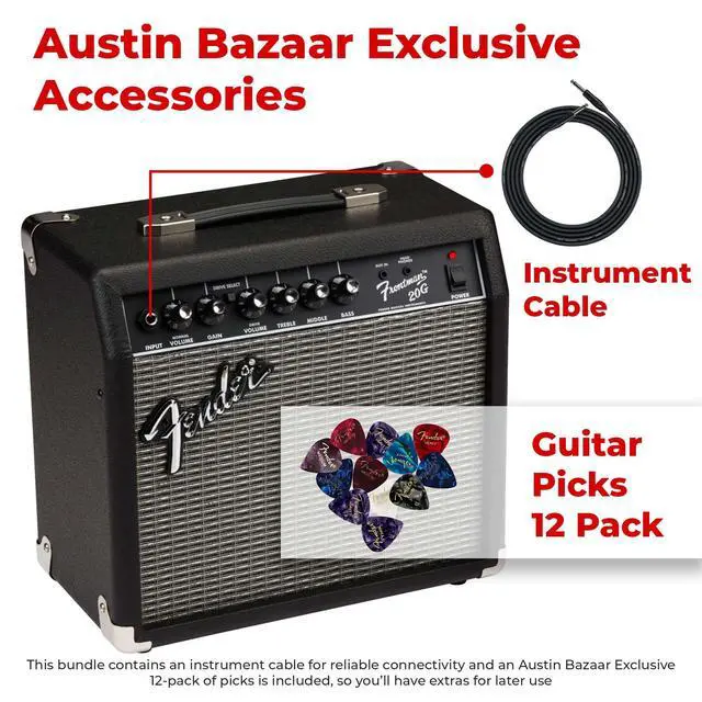 Alt view image 2 of 7 - Frontman 20G Guitar Combo Amplifier - Black Bundle with Cable and Austin Bazaar Exclusive 12-Pack Picks