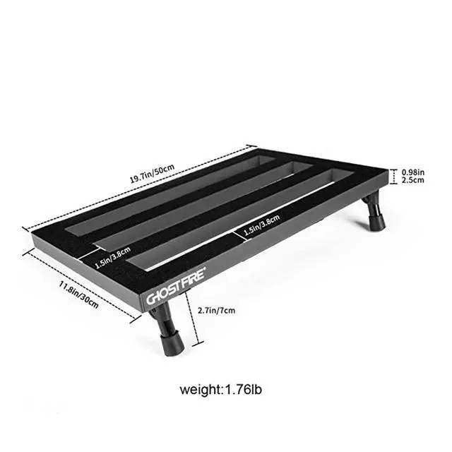 Alt view image 2 of 7 - Ghost Fire Guitar Pedal Board Aluminum Alloy 1.76lb Super light Effect Pedalboard 19.8''x11.5'' with Carry Bag,SPL-04