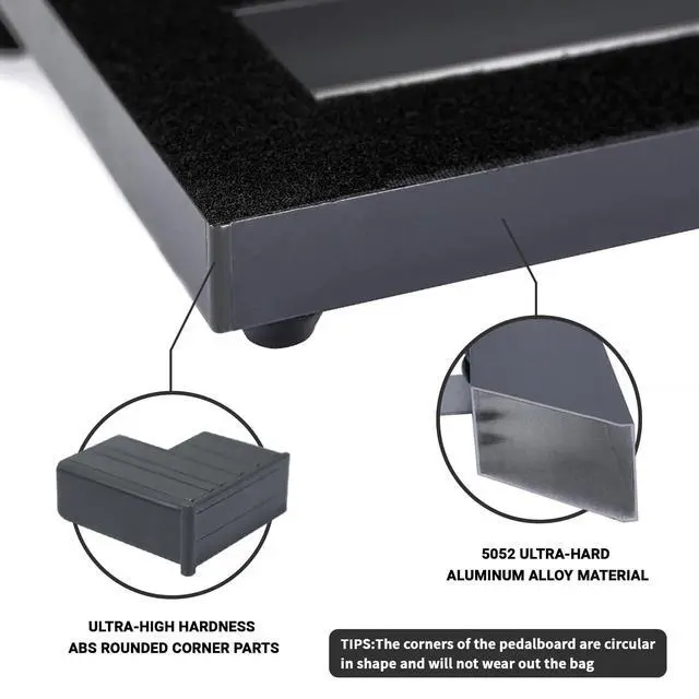 Alt view image 4 of 7 - Ghost Fire Guitar Pedal Board Aluminum Alloy 1.76lb Super light Effect Pedalboard 19.8''x11.5'' with Carry Bag,SPL-04