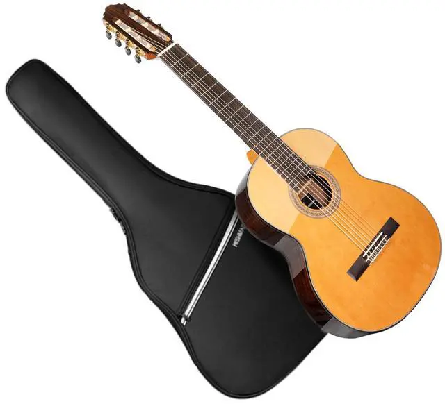 Main image of 7 String Acoustic Classical Nylon Guitar with Gig Bag | Red cedar top, rosewood fingerboard,Additional low B string for classical, jazz, flamenco, fingerstyle playing, adults