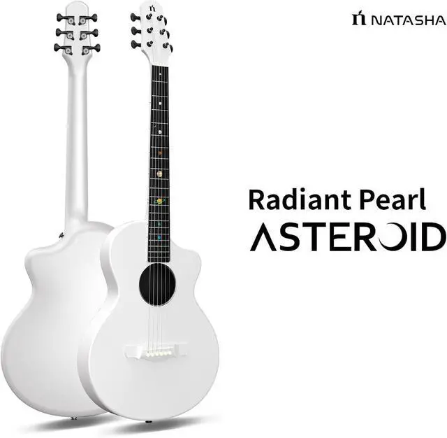 Alt view image 2 of 7 - Carbon Fiber Acoustic Guitar, 38-inch Steel-string Guitarra Travel Guitar,Durable 6-string Ultra-thin Guitar for Beginners Intermediate Learners & Adults (Radiant Pearl)