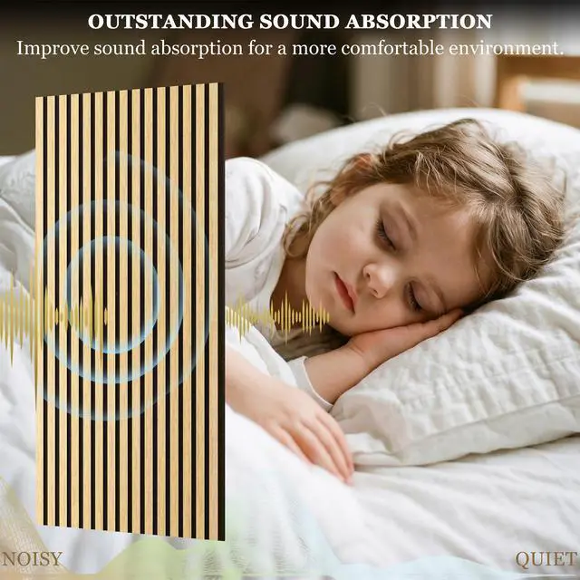 Alt view image 3 of 7 - 4-Pack Wood Veneer Acoustic Wall Panels Decorative Acoustical Panel | 47.2"×23.6" Self-Adhesive Backing Sound Absorbing Panels for Walls Decor, Office, Recording Studio, Home (Burlywood Veneer)