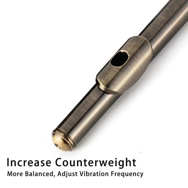 Alt view image 3 of 7 - Closed Hole Flutes C 16 Key for Beginner, Kids, Student -Antique Flute with Case Stand and Cleaning kit