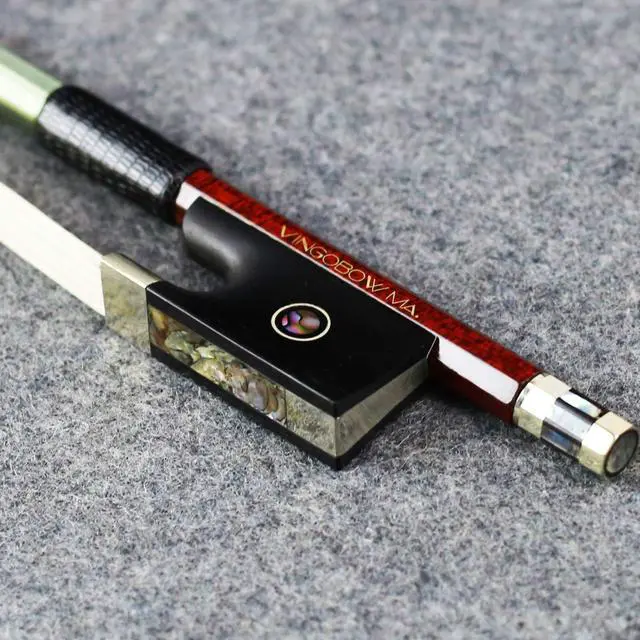 Main image of Carbon Fiber Core Hybrid Peranmbuco Skin Violin Bow 4/4 Size 127V Master Level Fleur-de-lys Snakewood Frog 4 4 Full Straight Premium Natural Horse Hair for Porfessional Player