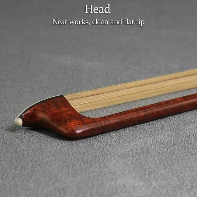 Alt view image 5 of 6 - Carbon Fiber Core Hybrid Peranmbuco Skin Violin Bow 4/4 Size 127V Master Level Fleur-de-lys Snakewood Frog 4 4 Full Straight Premium Natural Horse Hair for Porfessional Player