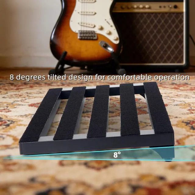Alt view image 4 of 7 - Guitar Pedal Board with Built-in Power Supply 22 x 12.5 IN Aluminum Pedalboard with Carry Case (GPB-22)