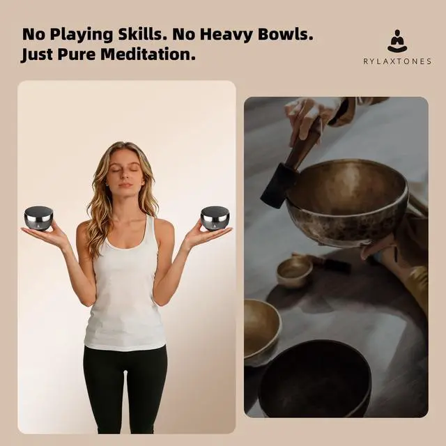 Alt view image 2 of 7 - Meditation System,Electronic Tibetan Singing Bowl,Sound Bath Machine for Meditation,Mindfulness,Sound Bath,Chakra Healing, Stress Relief,Sound Therapy,Yoga Practice,Relaxation
