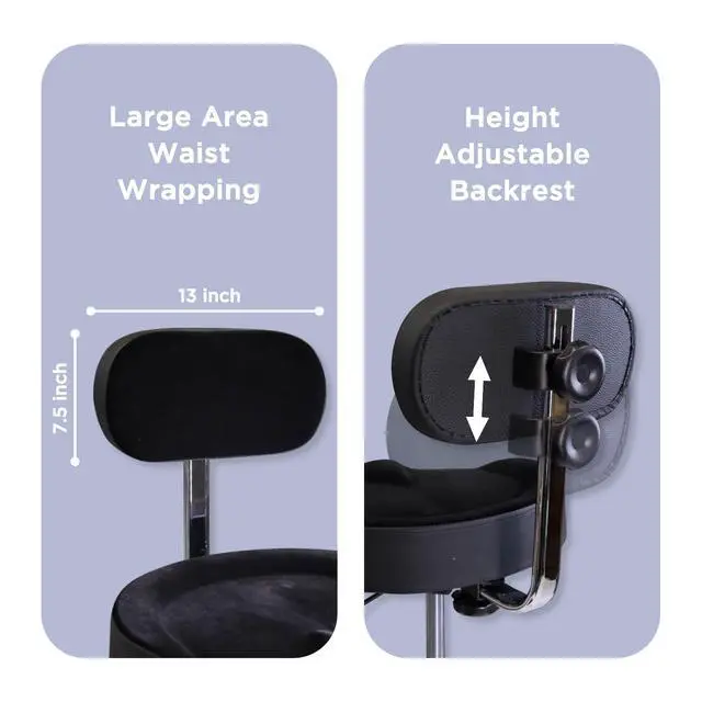 Alt view image 7 of 7 - Drum Throne with Backrest, 4" Padded Drum Stool, Hydraulic Drum Seat Height Adjustable, Heavy Duty Motorcycle Style Drum Chair, Airlift Guitar Chair with Back Support, Drum Seats for Adults