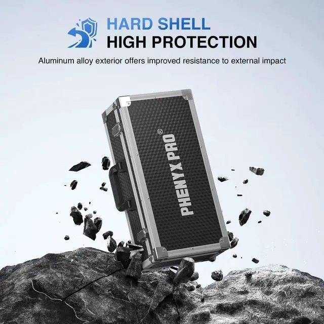 Alt view image 2 of 6 - Large Carrying Case with Customizable Pre-Diced Foam PCSE-L | Aluminum Alloy Frame, Large Gear Storage, Quad-Channel Wireless Mic Systems, Camera Gear Transport