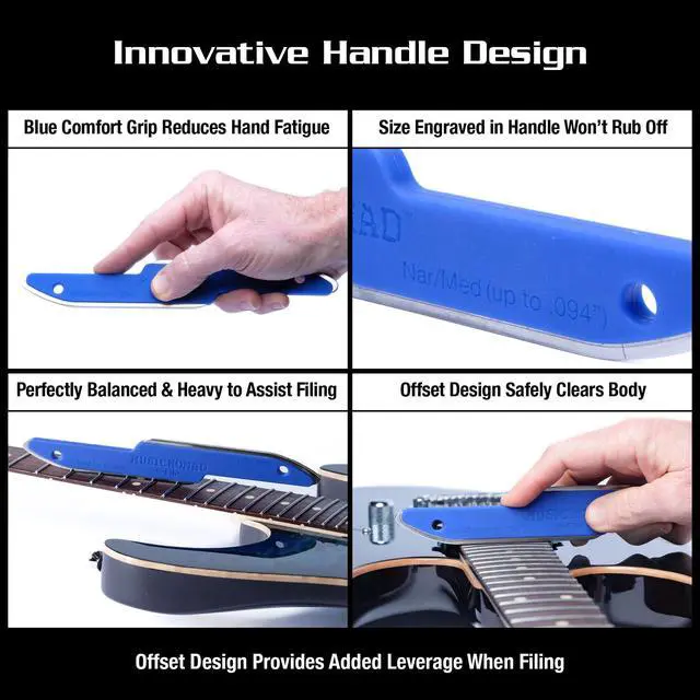 Alt view image 5 of 6 - MN850 Diamond Coated, Safe Zone Guitar Fret Crowning File & Luthier Tool (S-File)