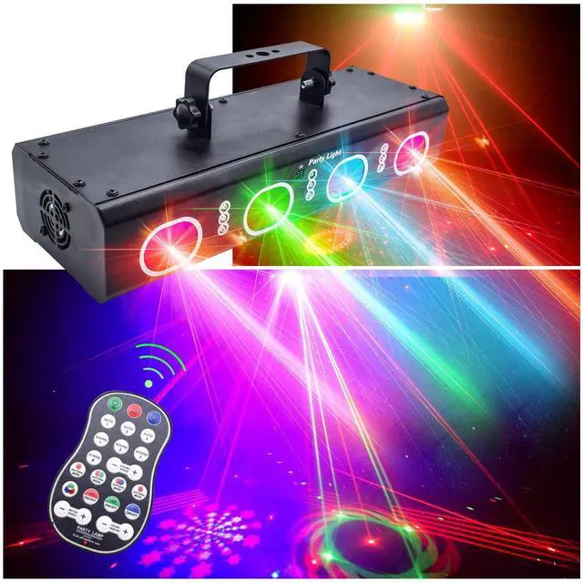 Main image of Party Lights DJ Disco Lights, 3D Effect Sound Sensing Laser Flash Stage Projector Home Show Christmas Halloween Party Birthday Decorations Club KTV Bar Karaoke Dance