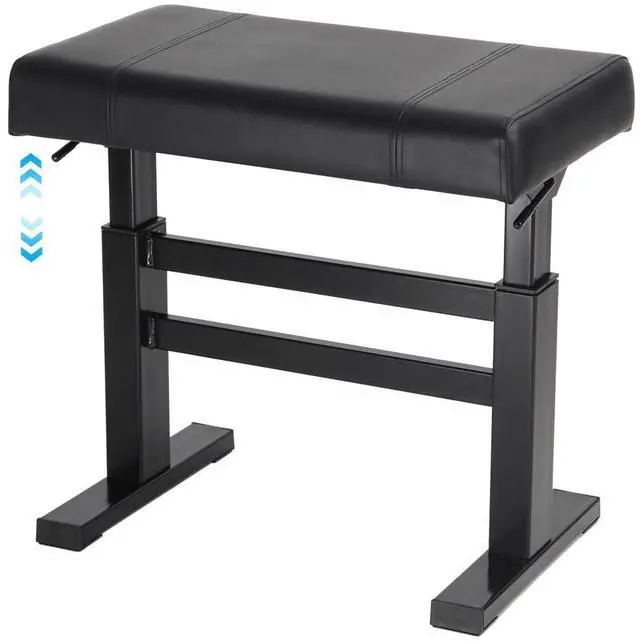 Main image of Hydraulic Lifting Piano Bench Height Adjustable Smooth | Keyboard Bench Heavy Duty Piano Stool with 23.62" x 14.17" PU Leather High-Density Sponge & Alloy Base, 2 Styles