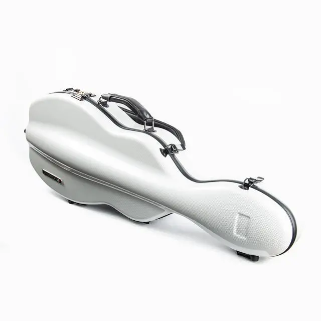Alt view image 2 of 7 - 4/4 Full Size Violin Case - High-Strength Carbon Fiber Pear-Shaped Music Bag With Combination Lock and Extra Bag - White Violin Hard Case (VB-Random type-WhiteDot spot)