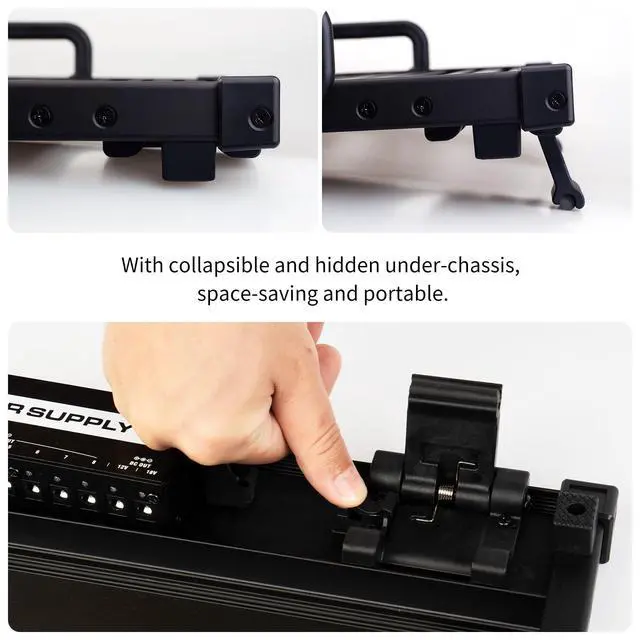Alt view image 4 of 6 - Guitar Pedalboard, Secure Clip-On Design Aluminum Alloy Pedal Board with Carry Bag, No Adhesive Needed for Effects Pedals, for Gigs and Rehearsals, GPB-02 Medium