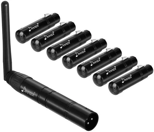 Main image of DMX512 Wireless Controller Dfi DJ 2.4G DMX Wireless 7 Receivers Short Version with Light Dome & 1 Transmitter Stage Lighting Control for LED Stage Disco Party Bar Lighting 8PCS Black