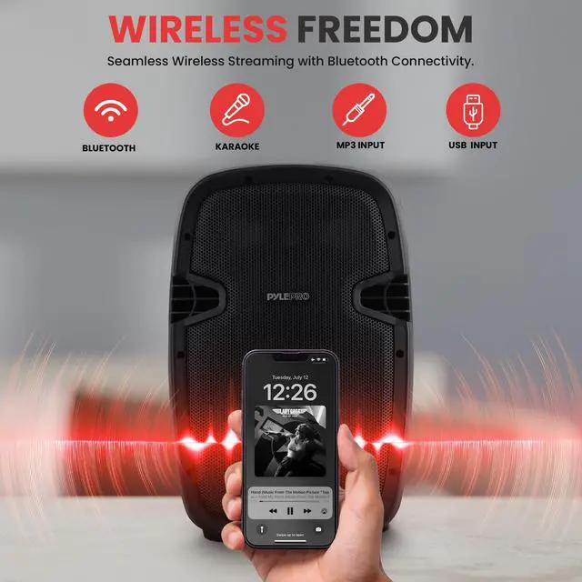 Alt view image 5 of 7 - Wireless Portable PA Speaker System - 1000W High Powered Bluetooth Compatible Active + Passive Pair Outdoor Sound Speakers W/USB SD MP3 AUX - 35mm Mount, 2 Stand, Microphone, Remote