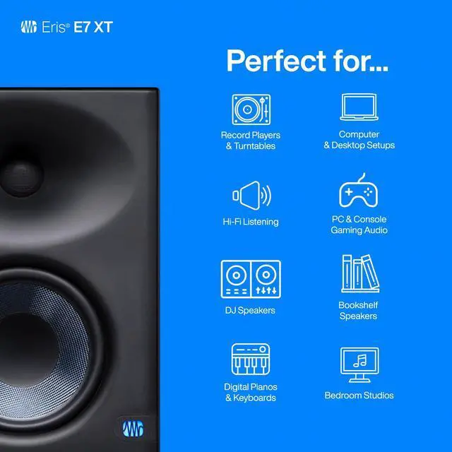 Alt view image 4 of 6 - Eris E7 XT 2-Way Active Studio Monitor with EBM Waveguide (Pack of 1)