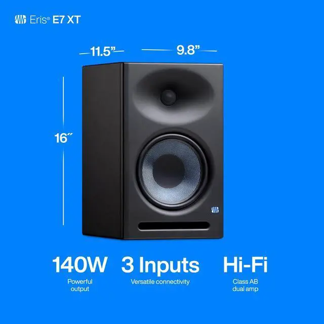 Alt view image 6 of 6 - Eris E7 XT 2-Way Active Studio Monitor with EBM Waveguide (Pack of 1)