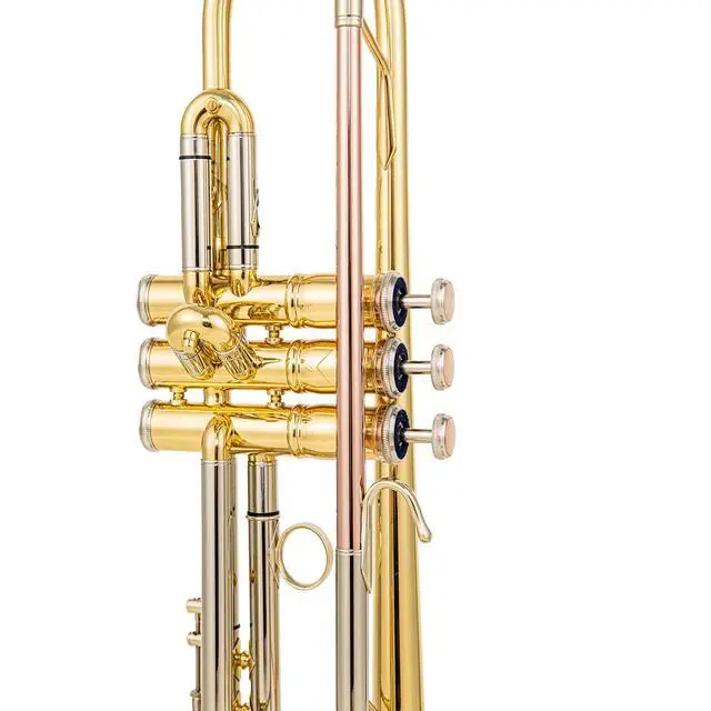 Alt view image 4 of 7 - Bb trumpets red gold brass leadpipe mouthpipe advanced student professional trumpet Musical Instruments For Beginner Adults (710 gold brass)