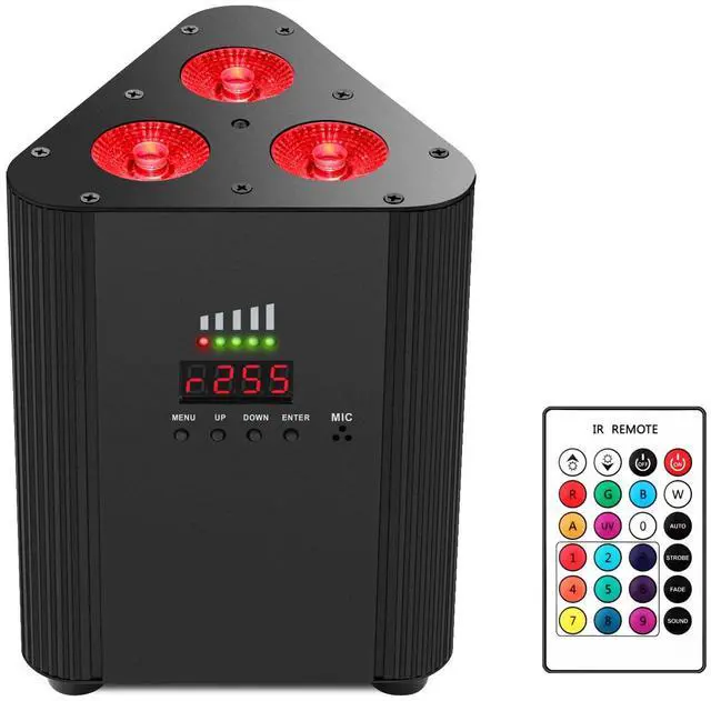 Main image of Battery Powered Stage Par Lights, 4IN1 RGBW Full Color LED | Rechargeable Uplights, 6H All-Color Runtime, Remote & DMX Control, for DJ Event Live Show Wedding Party Church